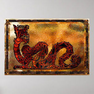 Chinesisches Drachenmotiv Poster