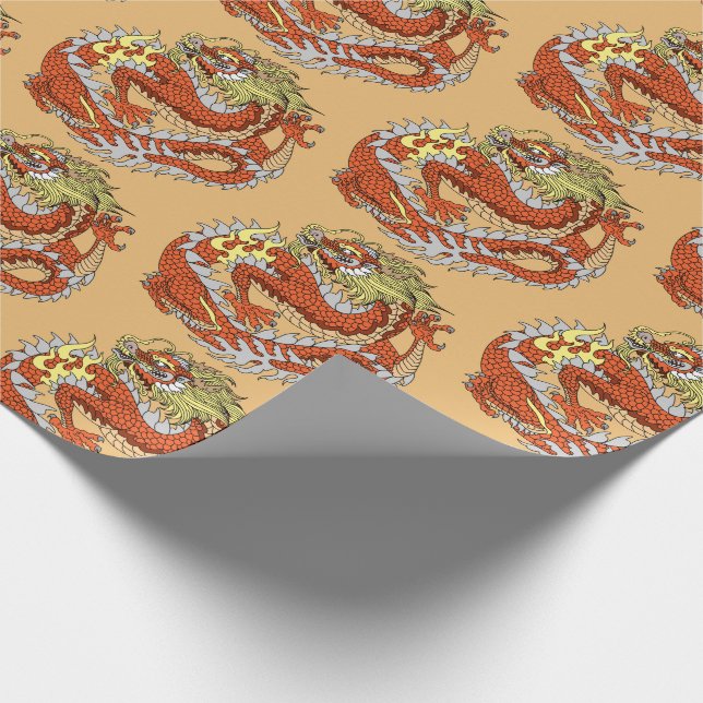 Chinesisches Drachenpapier Geschenkpapier (Ecke)