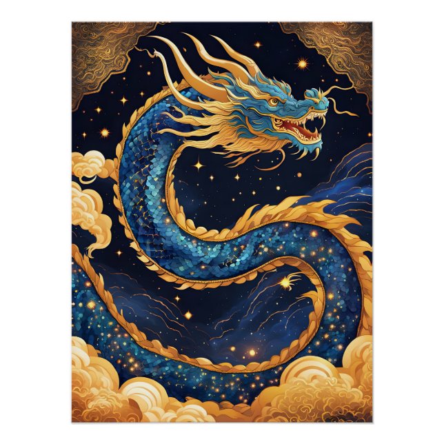 chinesisches Drachenplakat Poster (Vorderseite)