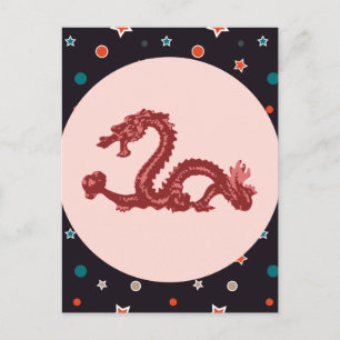 Chinesisches Drachensternmuster Fantasy-Kunst Postkarte