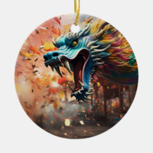 chinesisches Drachensymbol 2024 Keramik Ornament