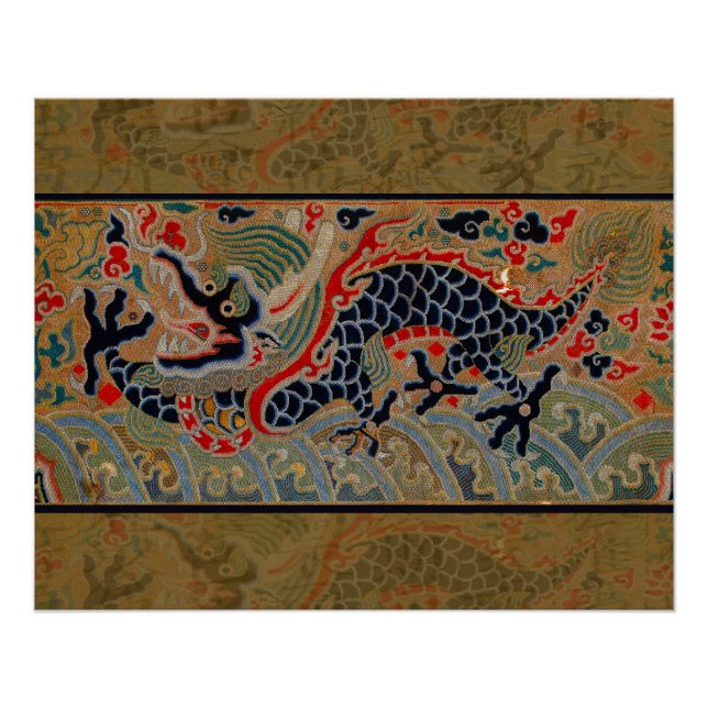 Chinesisches Drachensymbol Antiasiatisch Poster (Vorderseite)