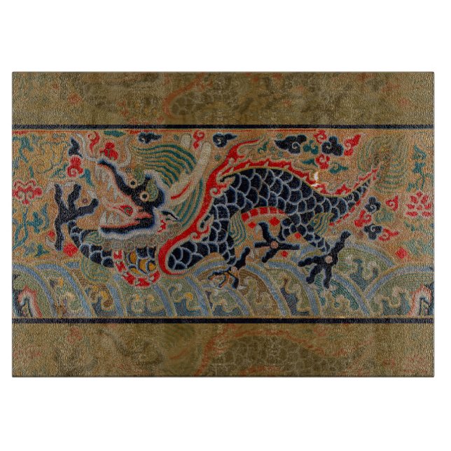 Chinesisches Drachensymbol Antiasiatisch Schneidebrett (Vorderseite)