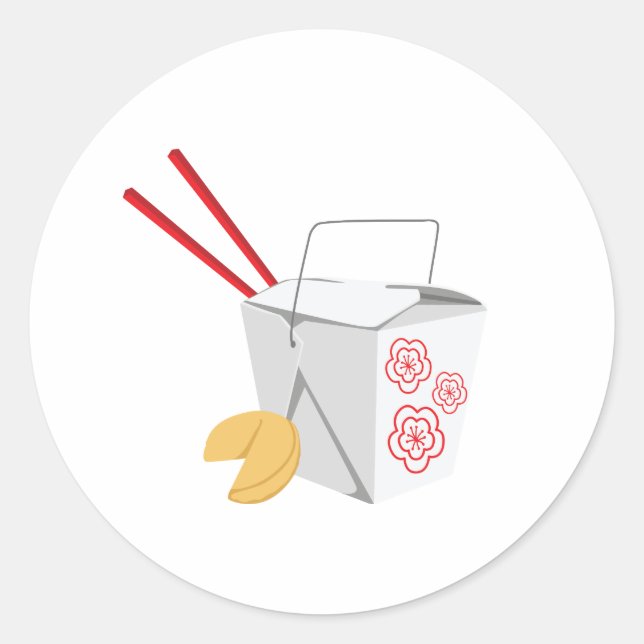 chinesisches Essen Runder Aufkleber (Vorderseite)