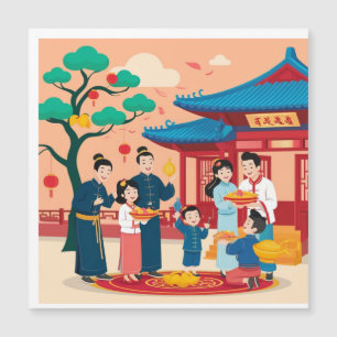 Chinesisches Familienfest Magnetkarte