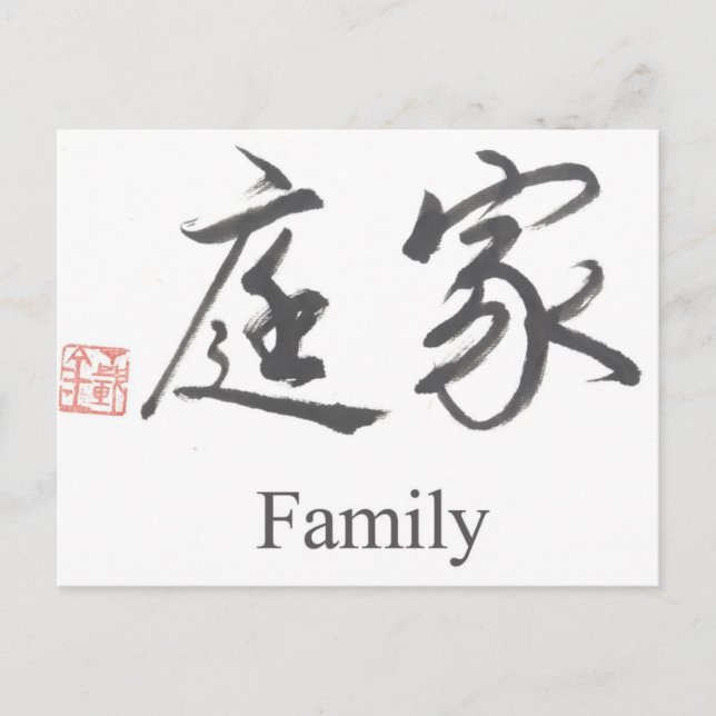Chinesisches Familienzeichen Postkarte (Vorderseite)