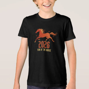 Chinesisches Feuerpferd Neujahr 2026 Kinder Tri-Blend Shirt