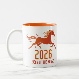 Chinesisches Feuerpferd Neujahr 2026 Zweifarbige Tasse