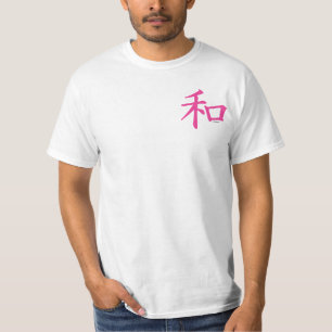 Chinesisches Friedenssymbol in Rosa T-Shirt