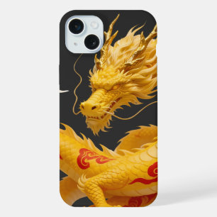 Chinesisches Gold Roter Drache Kunst Fantasy Desig iPhone 15 Plus Hülle