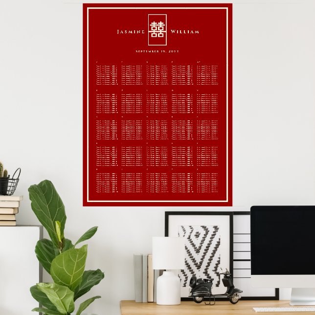 Chinesisches Hochzeitsstift für Red Double Happy Poster (Heimbüro)