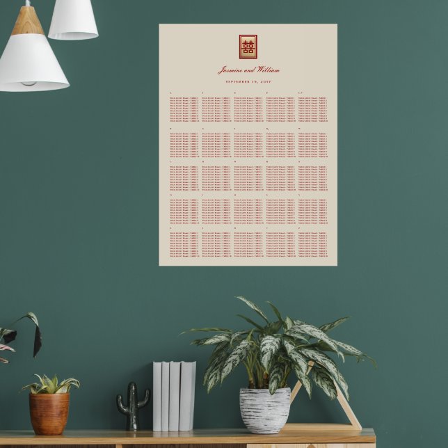Chinesisches Hochzeitsstift für Red Double Happy Poster (Wohnzimmer 1)