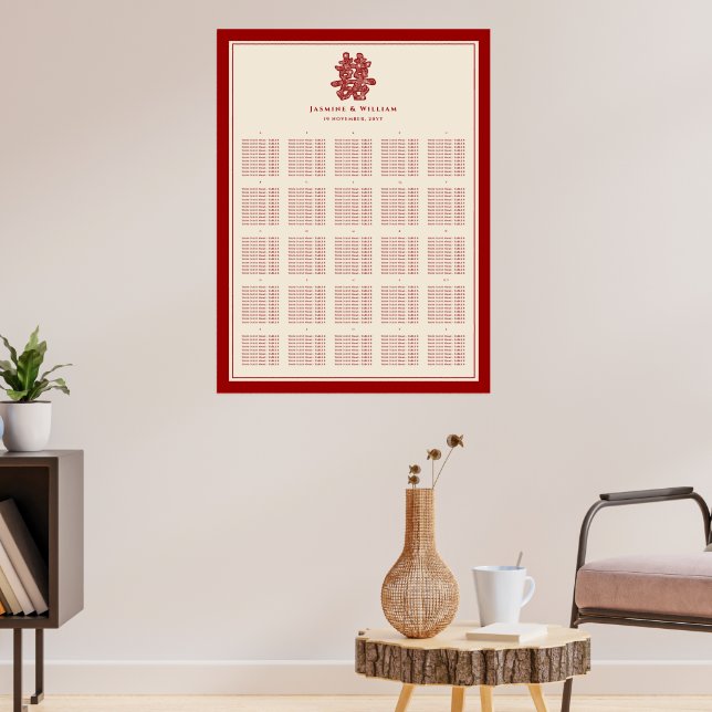 Chinesisches Hochzeitsstift für Red Double Happy Poster (Wohnzimmer 3)