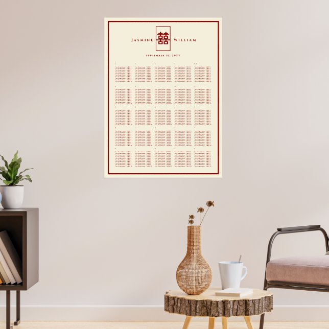 Chinesisches Hochzeitsstift für Red Double Happy Poster (Wohnzimmer 3)