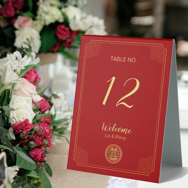 Chinesisches Hochzeitszeitszeichen Tischaufsteller (Von Creator hochgeladen)