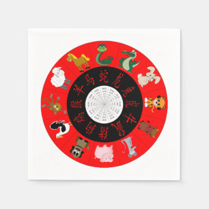 Chinesisches Horoskop Serviette