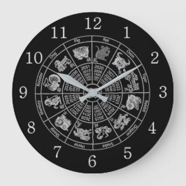 Chinesisches Horoskop Zodiac Wheel Große Wanduhr