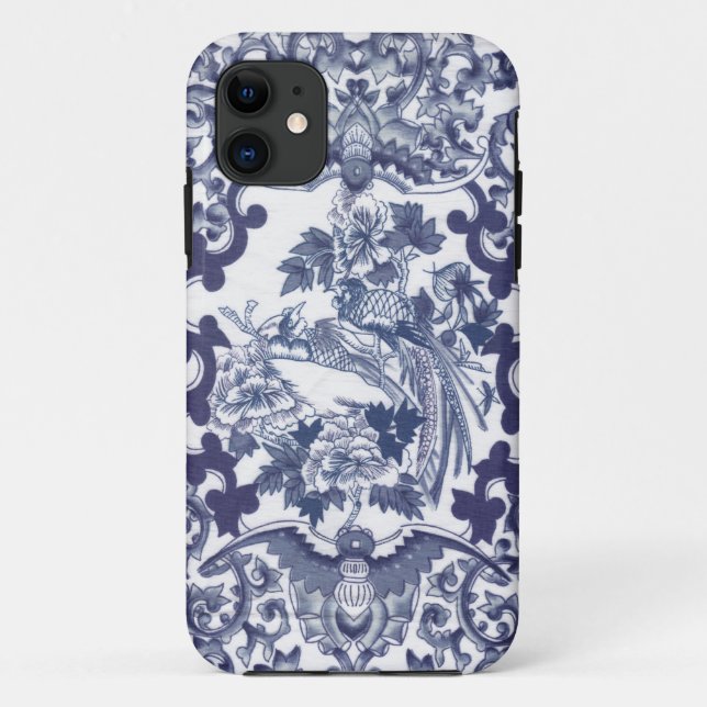 Chinesisches inspiriertes blaues Muster mit den Case-Mate iPhone Hülle (Rückseite)