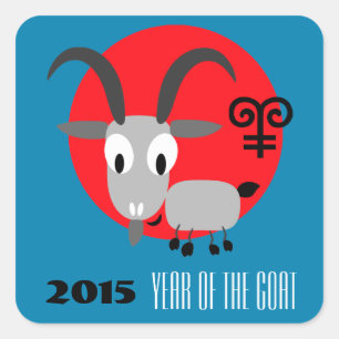 Chinesisches Jahr der Goat Fun-Geschenkklammer Quadratischer Aufkleber