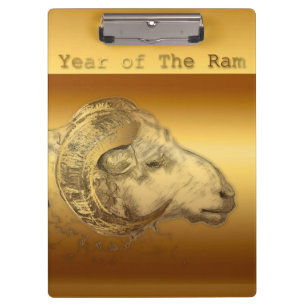Chinesisches Jahr der Goldenen Ram - Zwischenablag Klemmbrett