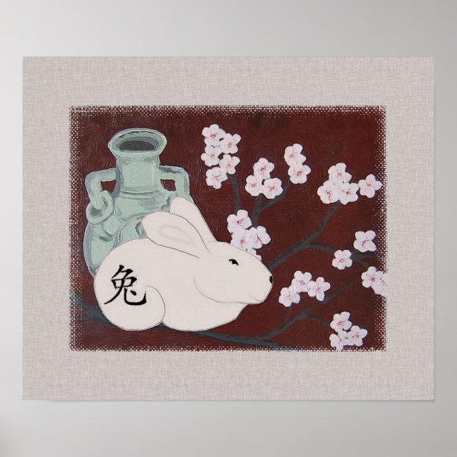 Chinesisches Jahr der Kaninchen-Poster-Printwerbun Poster (Vorne)