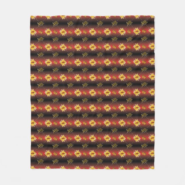 Chinesisches Jahr der Ox Elegant Floral Fleecedecke (Vorderseite)