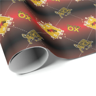 Chinesisches Jahr der Ox Elegant Floral Geschenkpapier
