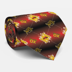 Chinesisches Jahr der Ox Elegant Floral Krawatte