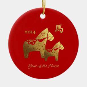 Chinesisches Jahr der Pferdegeschenk-Verzierungen Keramikornament