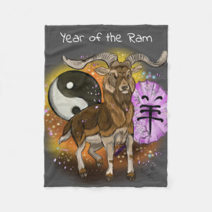 Chinesisches Jahr der Ram Fleecedecke