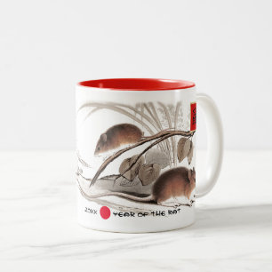 Chinesisches Jahr der Ratte  Benutzerdefiniertes J Zweifarbige Tasse