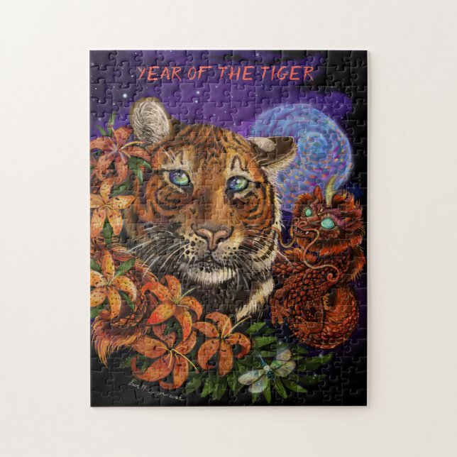 Chinesisches Jahr der Tiger 2022 Neue Kunst (Vertikal)