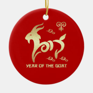 Chinesisches Jahr der Ziegen-Geschenk-Verzierungen Keramik Ornament