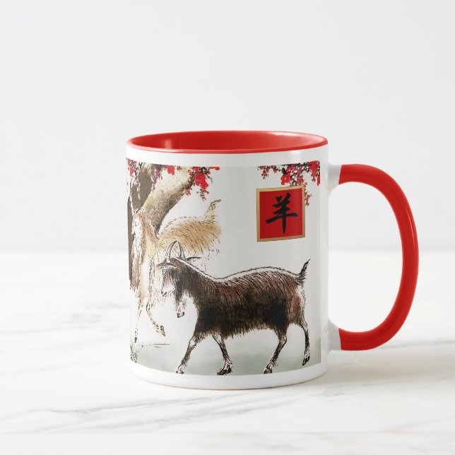 Chinesisches Jahr der Ziegen-/RAM-Geschenk-Tassen Tasse (Rechts)