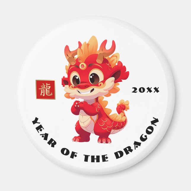 Chinesisches Jahr des Drachen | Geschenk für ein b Magnet (Vorne)