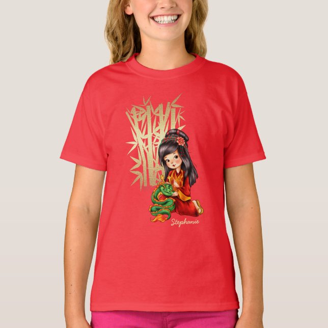 Chinesisches Jahr des Drachen | INDIVIDUELLE NAME T-Shirt (Vorderseite)