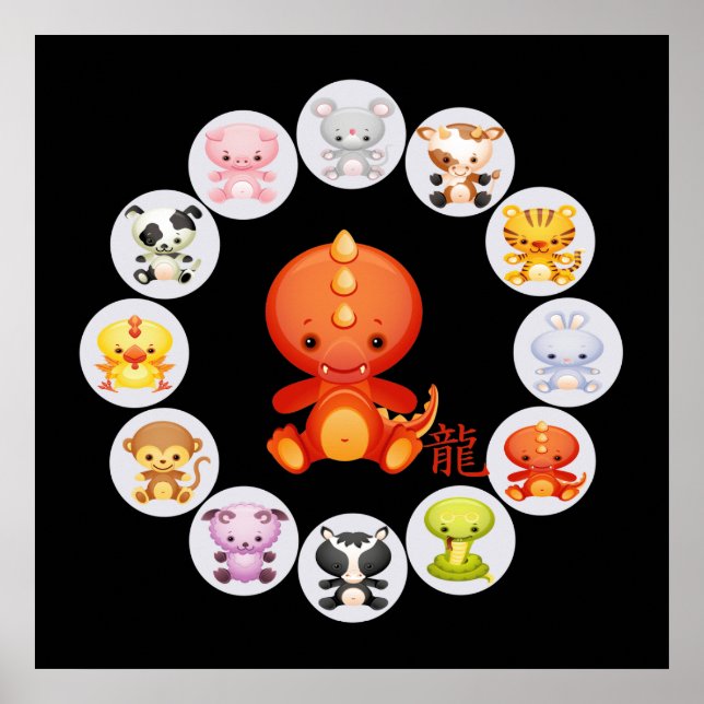 Chinesisches Jahr des Drachen Poster (Vorne)