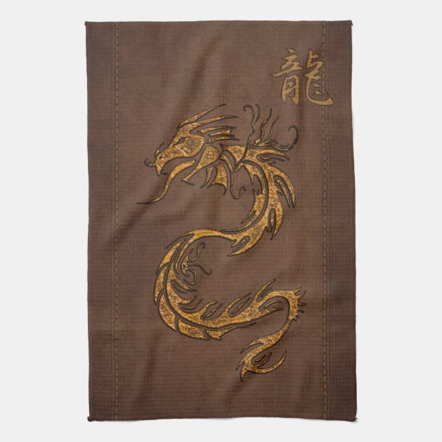 Chinesisches Jahr des Dragon Asian Towel Geschirrtuch (Vertikal)