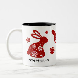 Chinesisches Jahr des Kaninchens | Benutzerdefinie Zweifarbige Tasse
