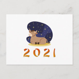 Chinesisches Jahr des Ochs 2021 Postkarte