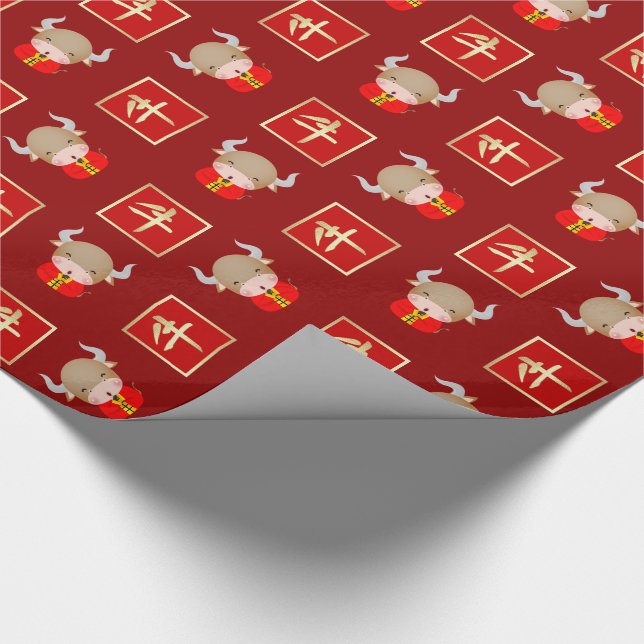 Chinesisches Jahr des Ox Geschenkpapier (Ecke)