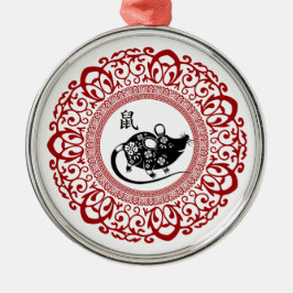Chinesisches Jahr des Ratten-Geschenks Ornament Aus Metall
