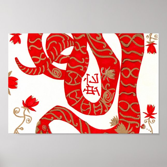 Chinesisches Jahr des Schlangenplakats Poster (Vorne)