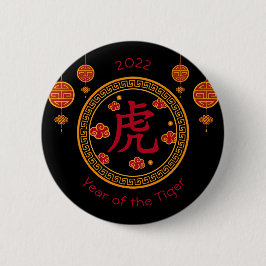Chinesisches Jahr des Tiger 2022 Button