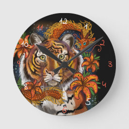 Chinesisches Jahr des Tigers Runde Wanduhr