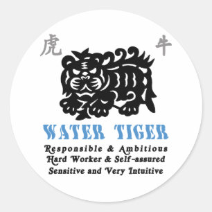 Chinesisches Jahr des Wasser-Tiger-Geschenks 1962 Runder Aufkleber