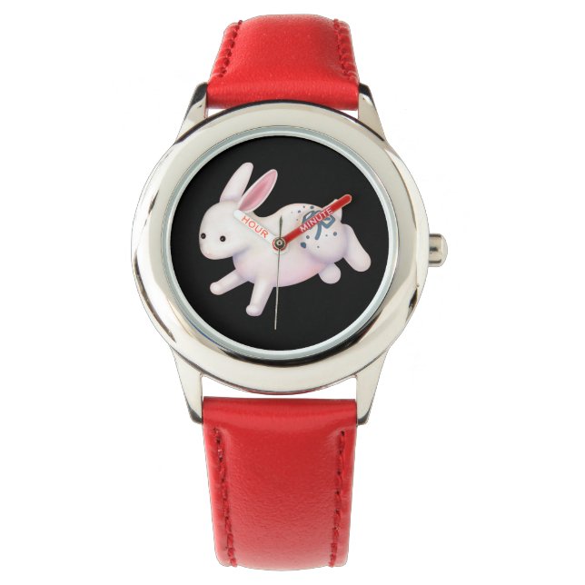 Chinesisches Kaninchen Niedliches Sternzeichen Armbanduhr (Vorderseite)