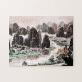 Chinesisches LandschaftsAquarell-Puzzle