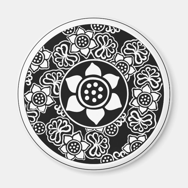 Chinesisches Lotus-Design Magnet (Vorne)