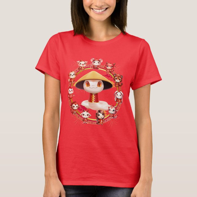 Chinesisches Lunar-Neujahrsschlangen-Design 3 T-Shirt (Vorderseite)